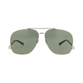 Saint Laurent Aviator-Frame Metal Sunglasses — Gold