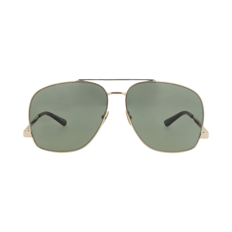 Saint Laurent Aviator-Frame Metal Sunglasses — Gold