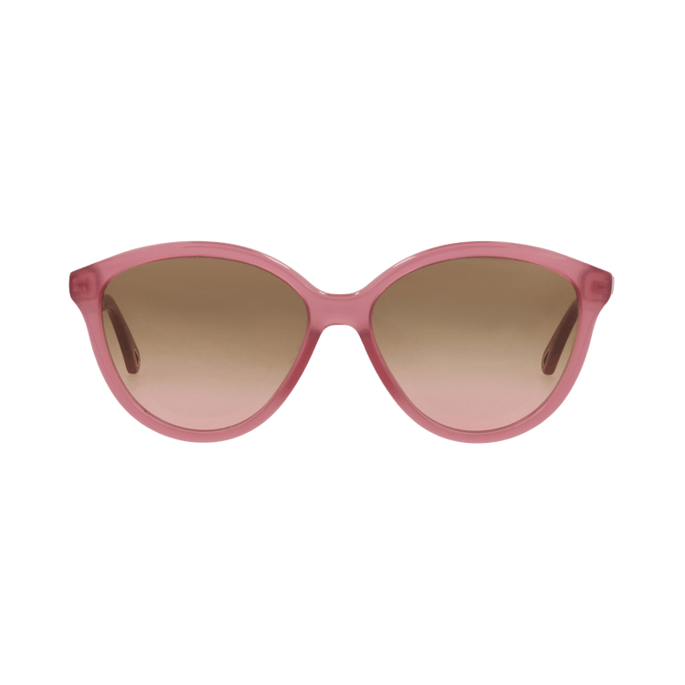 Chloé Round-Frame Bio Acetate Sunglasses — Red