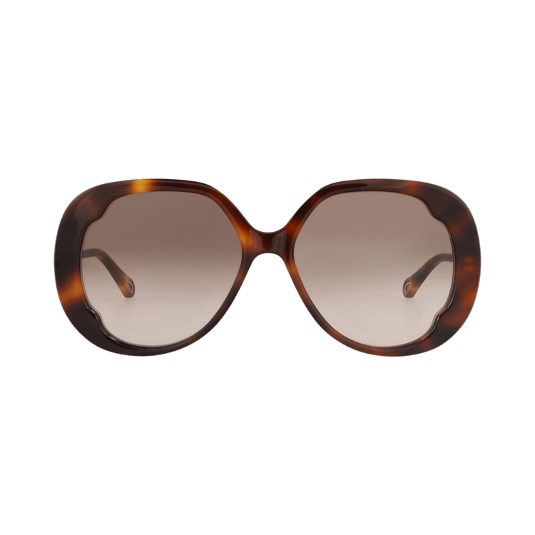 Chloé Round-Frame Recycled Acetate Sunglasses — Brown