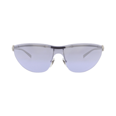 Gucci Shield-Frame Metal Sunglasses — Silver