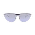 Gucci Shield-Frame Metal Sunglasses — Silver