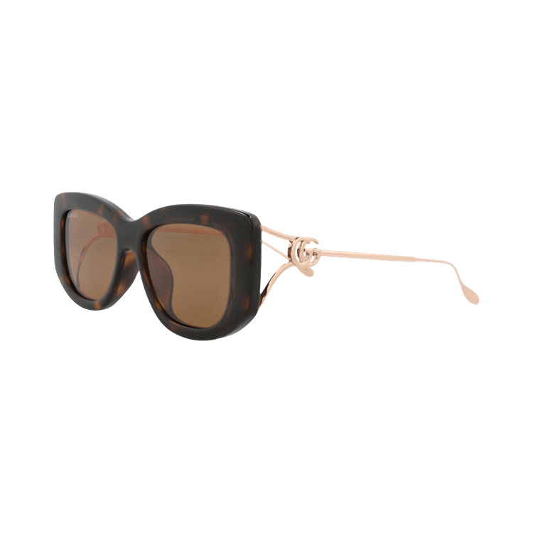 Gucci Square-Frame Injection Sunglasses — Brown