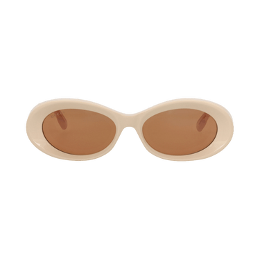 Gucci Round-Frame Recycled Acetate Sunglasses — Cream