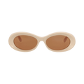 Gucci Round-Frame Recycled Acetate Sunglasses — Cream