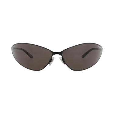 Balenciaga Shield-Frame Metal Sunglasses — Black