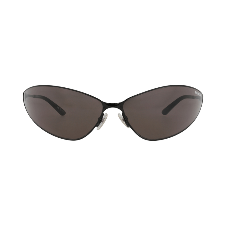 Balenciaga Shield-Frame Metal Sunglasses — Black
