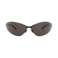 Balenciaga Shield-Frame Metal Sunglasses — Black