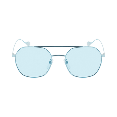 Balenciaga Aviator-Frame Metal Sunglasses — Blue