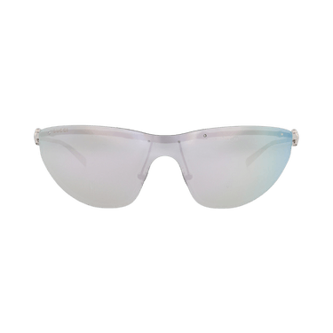 Gucci Shield-Frame Metal Sunglasses — Silver