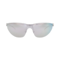 Gucci Shield-Frame Metal Sunglasses — Silver