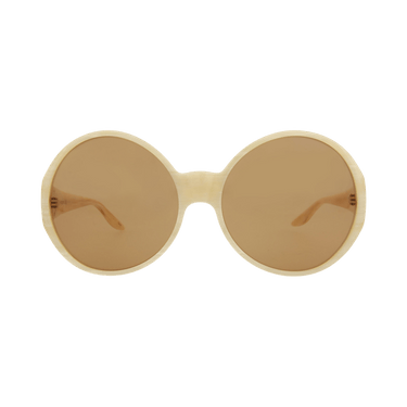Gucci Round-Frame Acetate Sunglasses — Cream