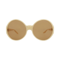 Gucci Round-Frame Acetate Sunglasses — Cream