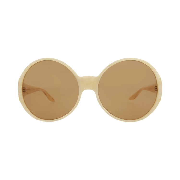 Gucci Round-Frame Acetate Sunglasses — Cream