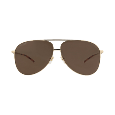 Gucci Aviator-Frame Metal Sunglasses — Gold