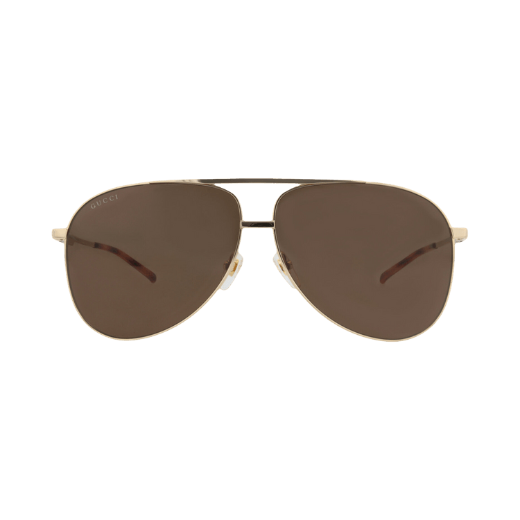 Gucci Aviator-Frame Metal Sunglasses — Gold