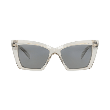 Saint Laurent Cat Eye-Frame Recycled Acetate Sunglasses — Cream