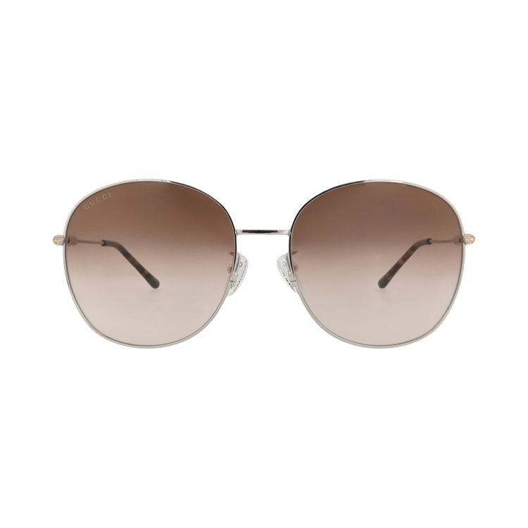 Gucci Round-Frame Metal Sunglasses — Silver