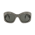 Gucci Shield-Frame Recycled Acetate Sunglasses — Black