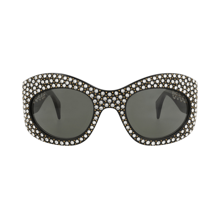 Gucci Shield-Frame Recycled Acetate Sunglasses — Black