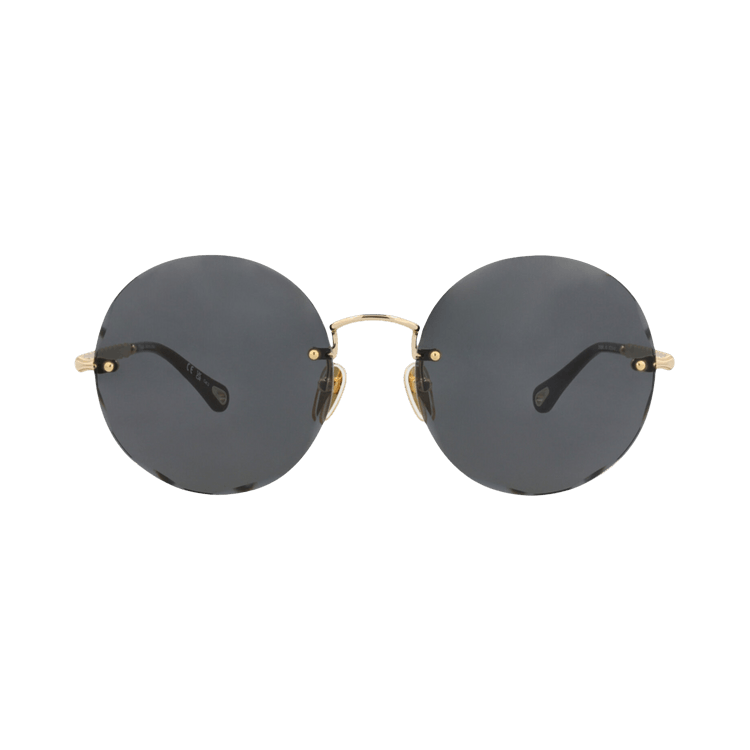 Chloé Round-Frame Metal Sunglasses — Gold