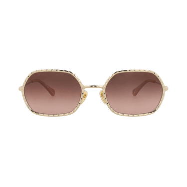 Chloé Round-Frame Metal Sunglasses — Gold