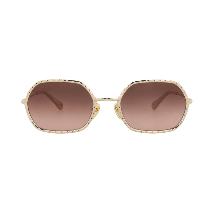 Chloé Round-Frame Metal Sunglasses — Gold