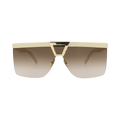 Saint Laurent Shield-Frame Acetate Sunglasses — Cream
