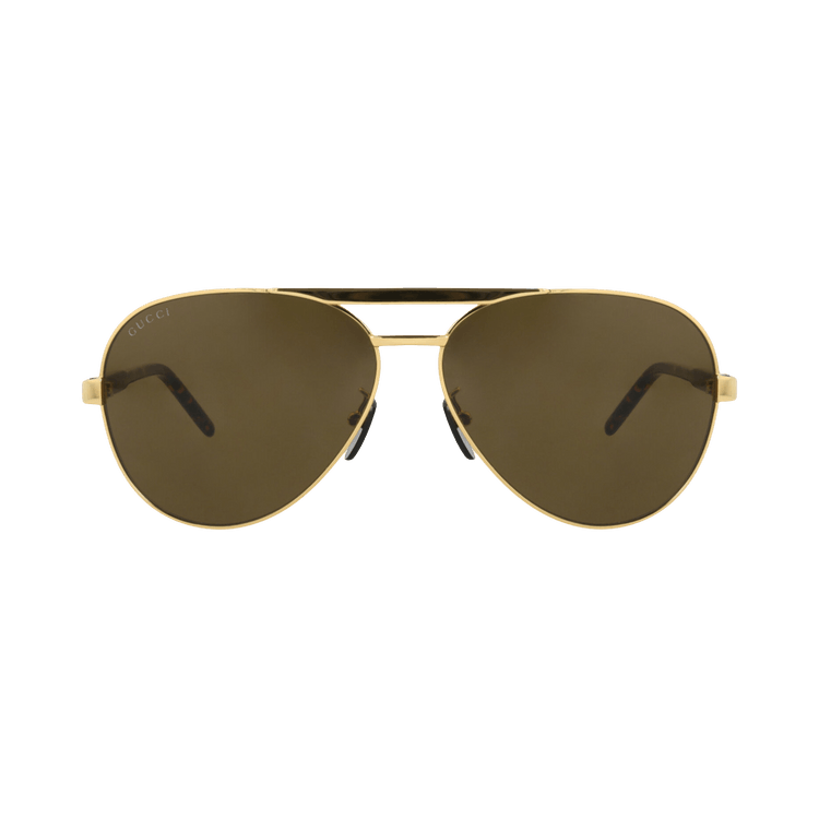 Gucci Aviator-Frame Metal Sunglasses — Gold