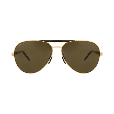 Gucci Aviator-Frame Metal Sunglasses — Gold