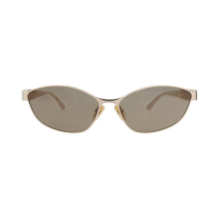 Balenciaga Cat Eye-Frame Metal Sunglasses — Gold
