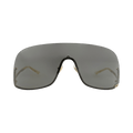 Gucci Shield-Frame Metal Sunglasses — Gold