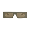 Gucci Shield-Frame Injection Sunglasses — Green