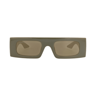 Gucci Shield-Frame Injection Sunglasses — Green