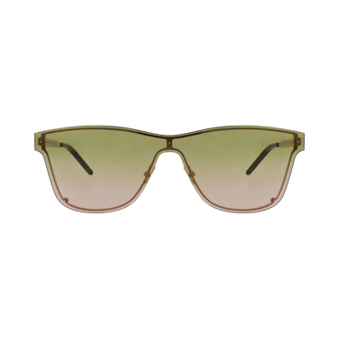 Saint Laurent Shield-Frame Metal Sunglasses — Gold