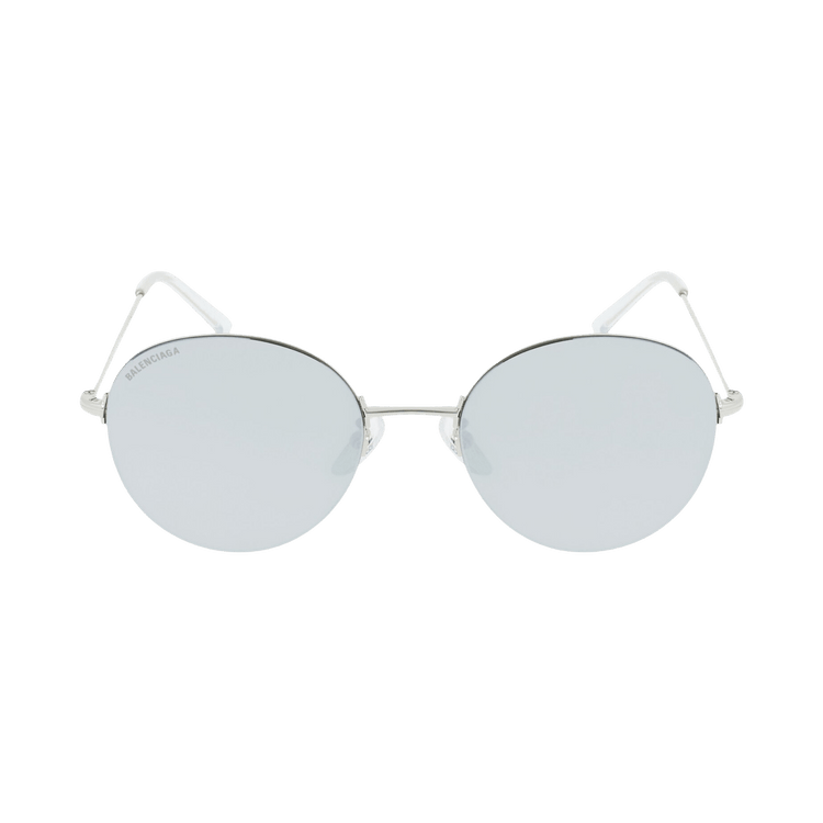 Balenciaga Round-Frame Metal Sunglasses — Silver