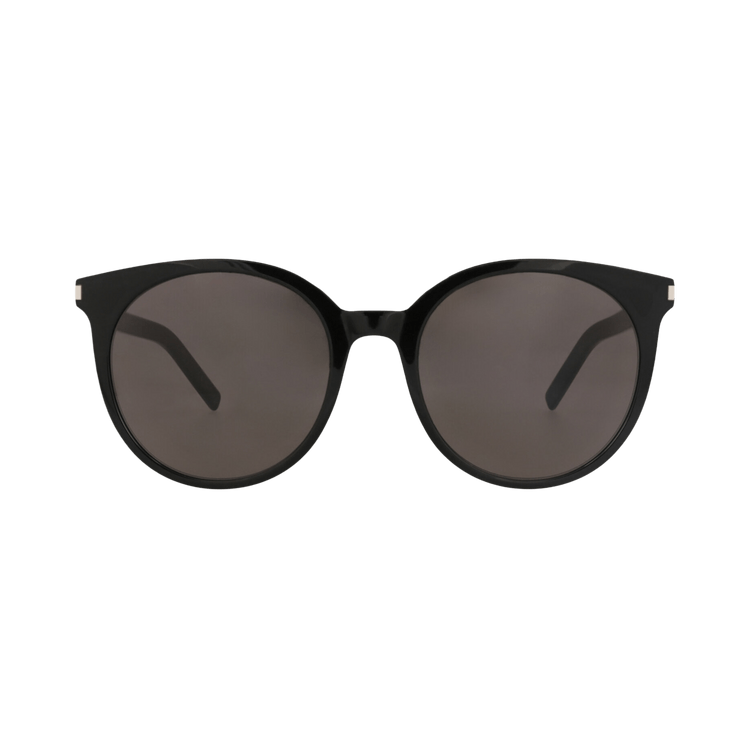 Saint Laurent Round-Frame Acetate Sunglasses — Black