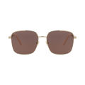 Gucci Square-Frame Metal Sunglasses — Gold