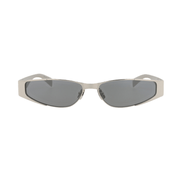 Saint Laurent Cat Eye-Frame Metal Sunglasses — Silver