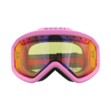 Gucci Shield-Frame Injection Sunglasses — Pink