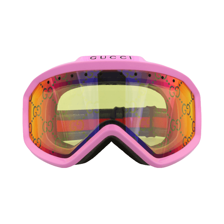Gucci Shield-Frame Injection Sunglasses — Pink