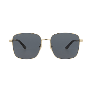 Gucci Square-Frame Metal Sunglasses — Gold