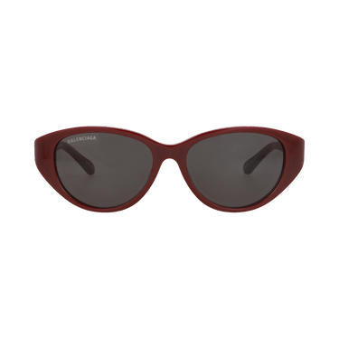 Balenciaga Round-Frame Acetate Sunglasses — Red