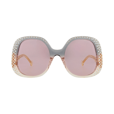 Gucci Round-Frame Acetate Sunglasses — Grey