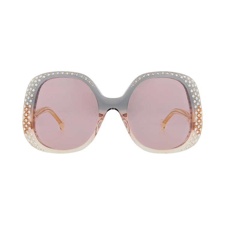 Gucci Round-Frame Acetate Sunglasses — Grey