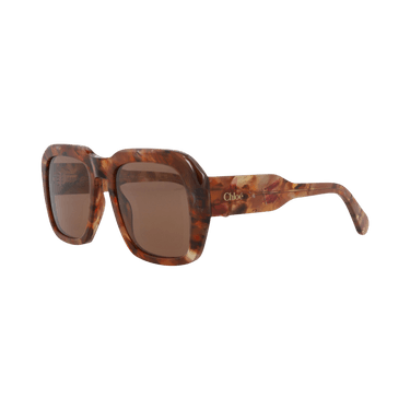 Chloé Square-Frame Recycled Acetate Sunglasses — Brown