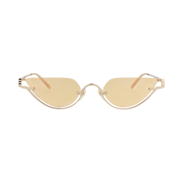 Gucci Cat Eye-Frame Metal Sunglasses — Gold