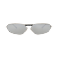 Balenciaga Shield-Frame Metal Sunglasses — Silver