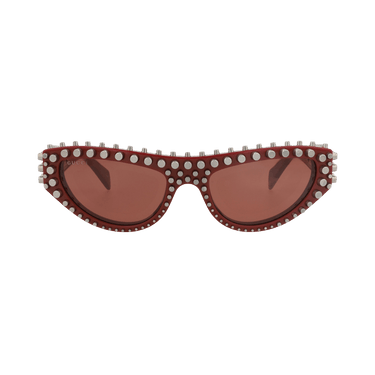 Gucci Cat Eye-Frame Recycled Acetate Sunglasses — Red