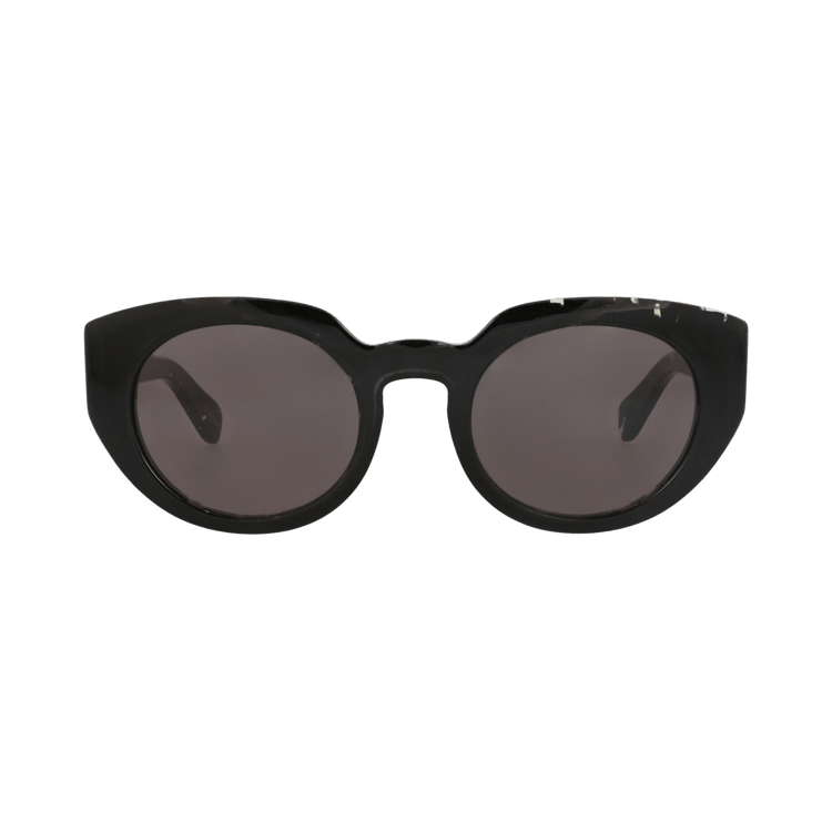 Chloé Round-Frame Recycled Acetate Sunglasses — Black